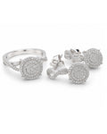 Classic Round Dangling Infinity Paved Diamond Jewelry Set 14K