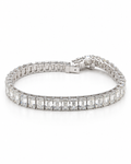 Classic 22.28CTW Emerald Full Eternity Tennis Solitaire Diamond Bracelet 18K GIA Certified