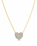 Classic Heart Pave Diamond Necklace 14K