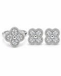 Classic Clover Paved Diamond Jewelry Set 14K
