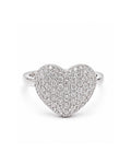 Classic Heart Chunky Paved Diamond Ring 14K