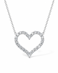 Classic Heart Pave Diamond Necklace 18K