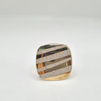 Golden Bar Statement Diamond Ring 14K