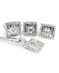 Princess Square Baguette Diamond Jewelry Set 14K