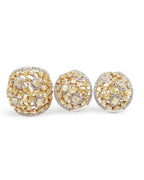 Rare Fancy Yellow Colored Diamonds Dome Cluster Diamond Jewelry Set 14K