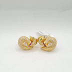 Golden Swan Stud Diamond Earrings 18K