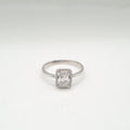 Classic Emerald Halo Diamond Ring 14K