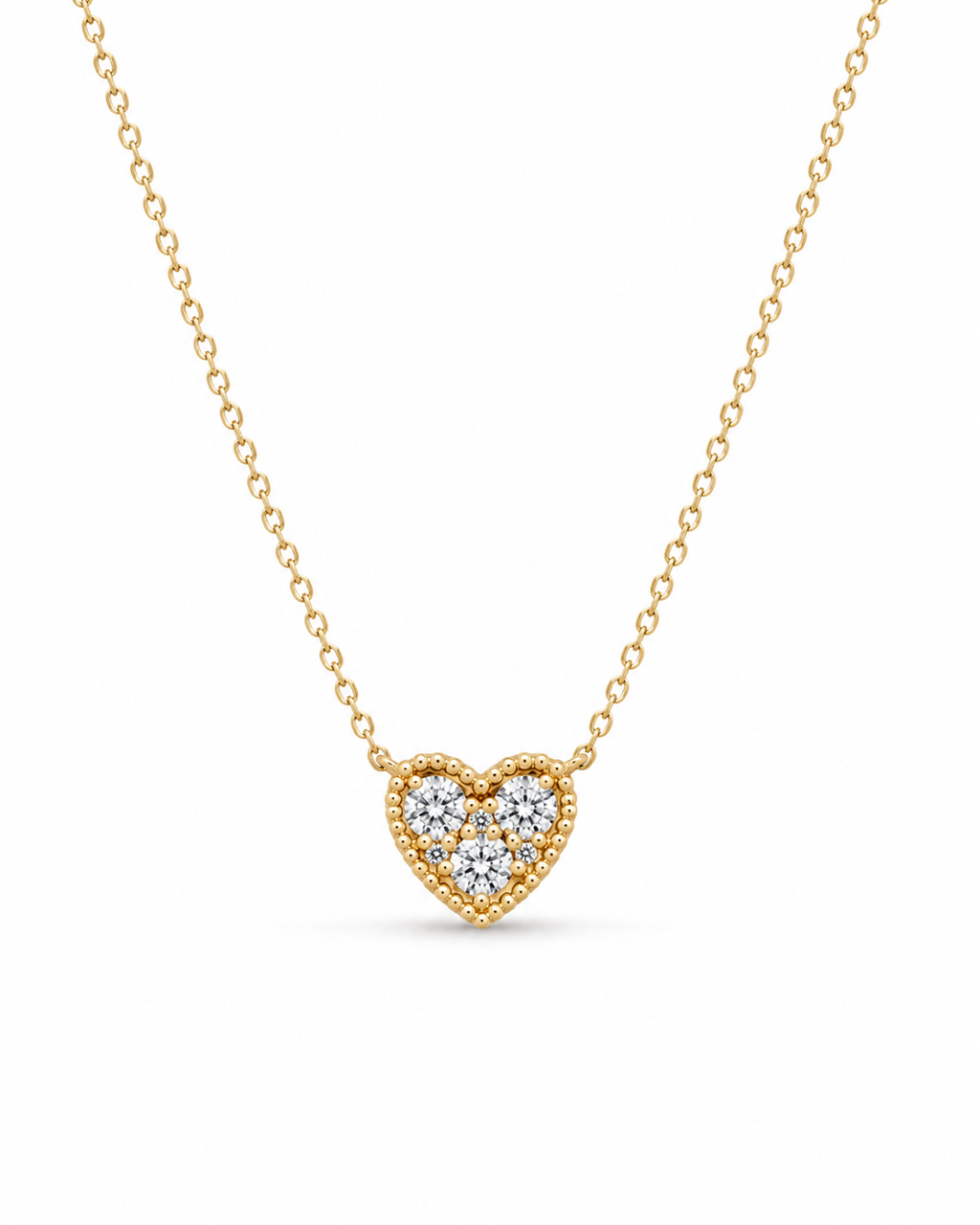 Classic Heart Diamond Necklace 14K
