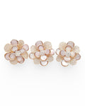 Rosegold Flower Mother of Pearl Diamond Jewelry Set 18K