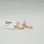 0.38cts Pear Solitaire Golden Drop Diamond Earrings 18K