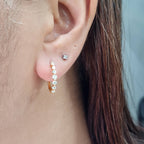 Classic Round Hoop Diamond Earrings 18K