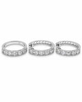 Classic Hoop Emerald Baguette Diamond Jewelry Set 14K