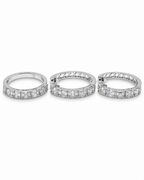 Classic Hoop Emerald Baguette Diamond Jewelry Set 14K