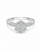Classic Round Paved Diamond Ring 14K