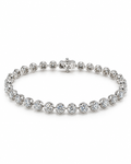 Classic 2.50CTW Round Solitaire Full Eternity Diamond Pave Bracelet 18K