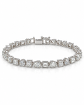 Classic 7.80CTW Multi-Shape Full Eternity Tennis Diamond Bracelet 14K GIA Certified