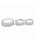Classic Hoop Baguette Half Eternity Diamond Jewelry Set 14K