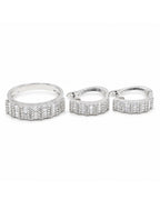 Classic Hoop Baguette Half Eternity Diamond Jewelry Set 14K