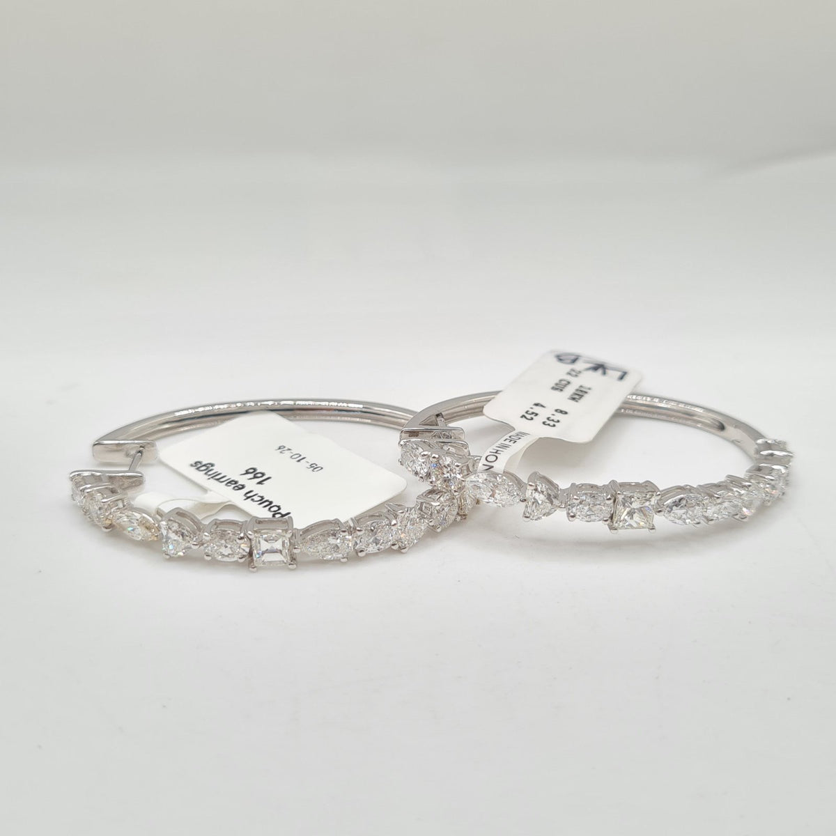 XX Classic
 Creole Cluster Shape Hoop Statement Diamond Earrings 18K