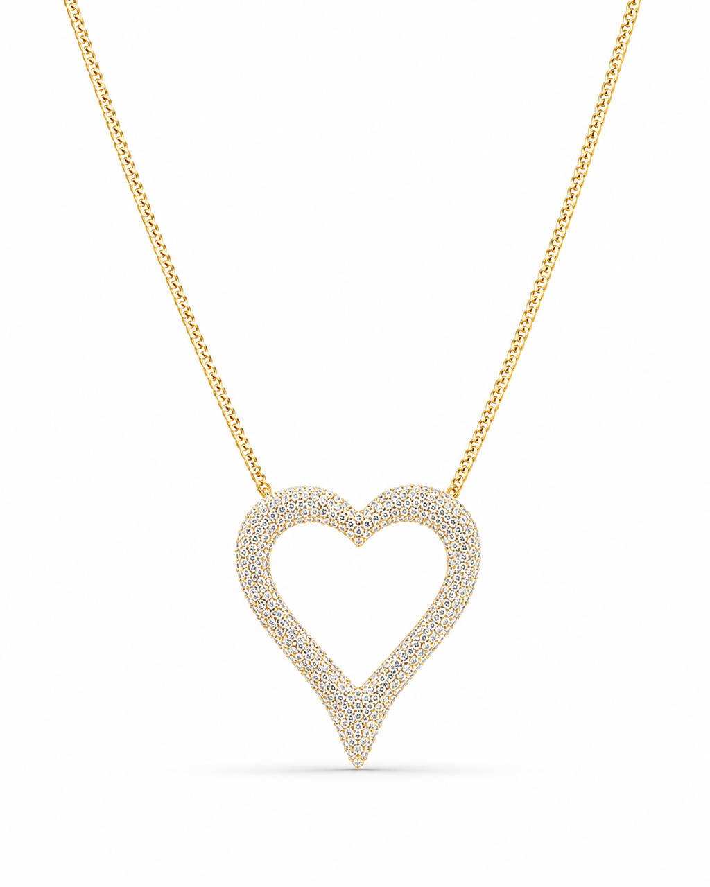Classic Heart Large Diamond Necklace 18K