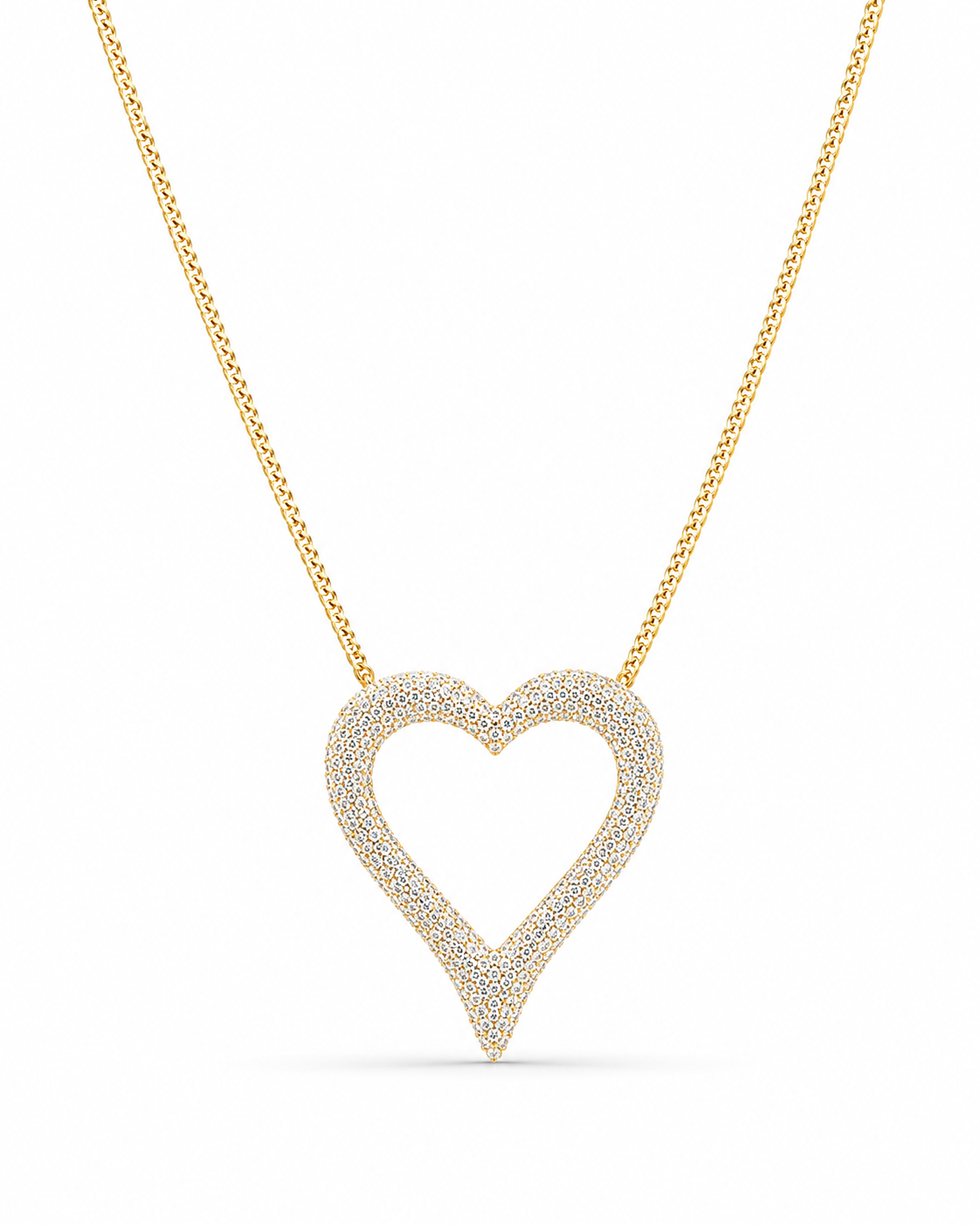 Classic Heart Large Diamond Necklace 18K