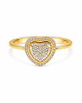 Classic Golden Heart Diamond Ring 18K