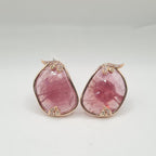 Deco Tourmaline Gemstones Diamond Earrings 18K