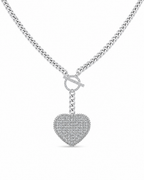 Classic Heart Locket Chain Diamond Necklace 14K