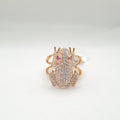 Rosegold Pave Cubic Frog Diamond Ring 18K