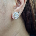 Classic 3cts Oval Halo Solitaire Rosegold Stud Diamond Earrings 18K
