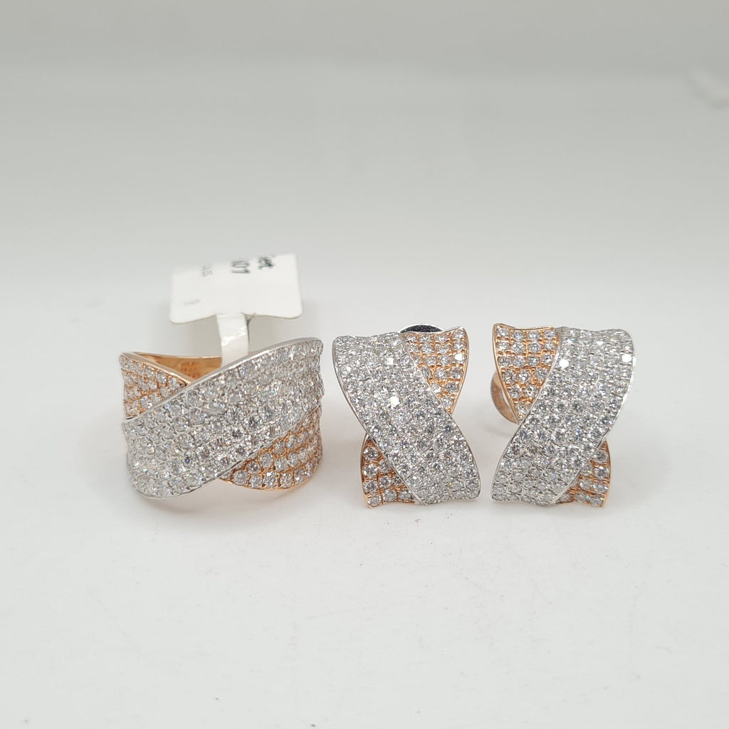 Crossover Paved Statement Diamond Jewelry Set 14K