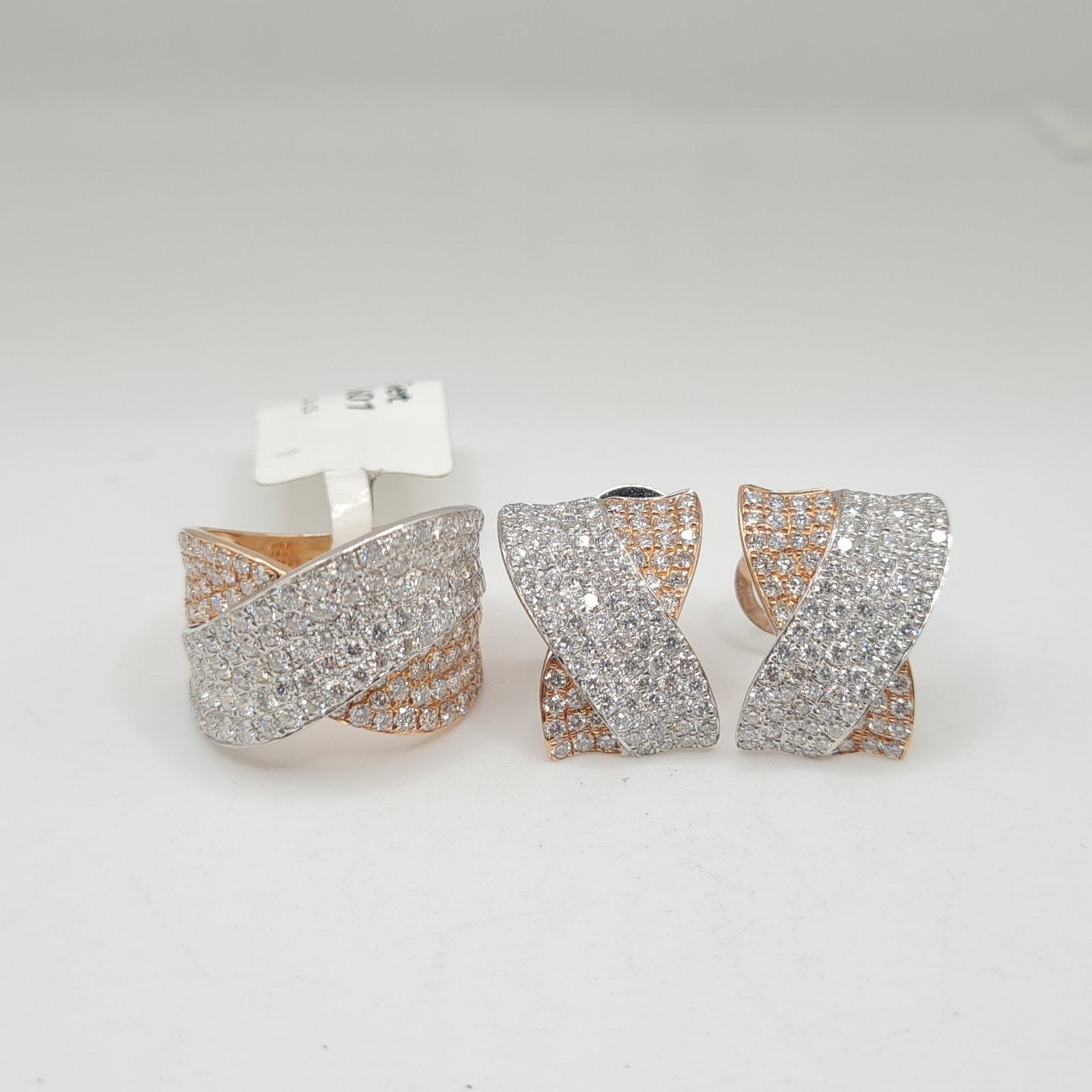 Crossover Paved Statement Diamond Jewelry Set 14K