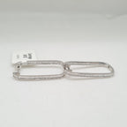 Paperclip Baguette Hoop Diamond Earrings 18K