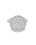 Classic Round Invisible Setting Paved Diamond Ring 18K