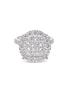 Classic Round Invisible Setting Paved Diamond Ring 18K