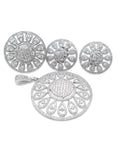 Round Pear Cluster Statement Diamond Jewelry Set 14K