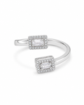 Classic Emerald Baguette Overlap Diamond Ring 14K