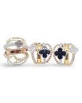 Multi-Tone Clover Crossover Statement Diamond Jewelry Set 14K