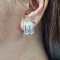 Round Layered Hoop Diamond Earrings 18K