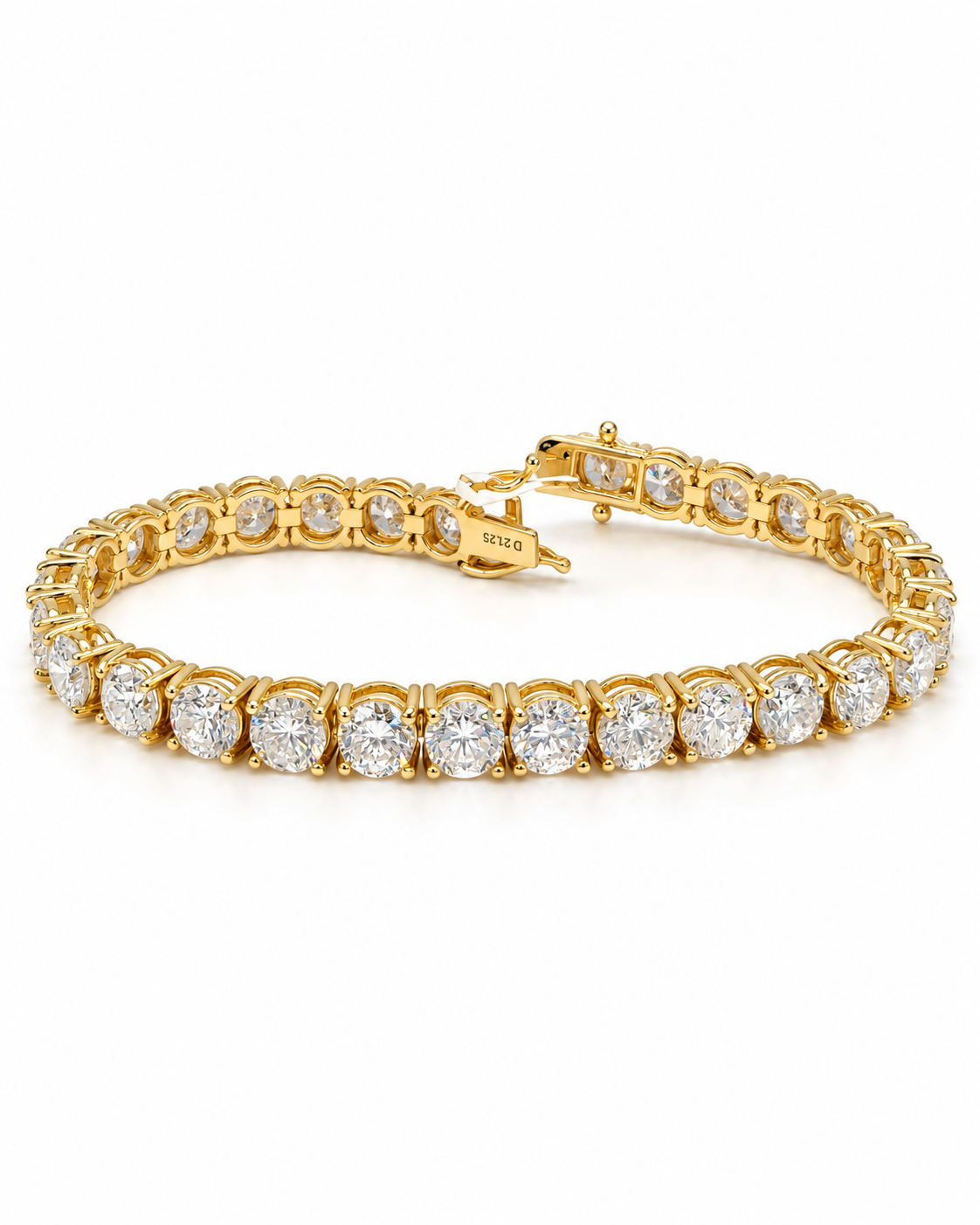 Classic 21.75CTW Round Full Eternity Tennis Diamond Bracelet 18K