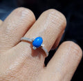 Turquoise Gemstones Oval Paved Diamond Ring 18K