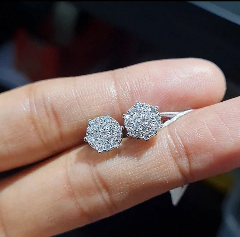 Classic 2ct Face Round Stud Diamond Earrings 14K