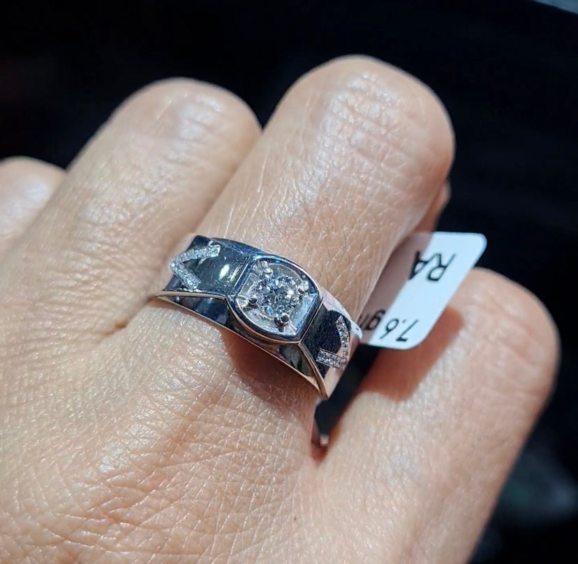 0.60ct Round Paved Unisex Diamond Ring 18K