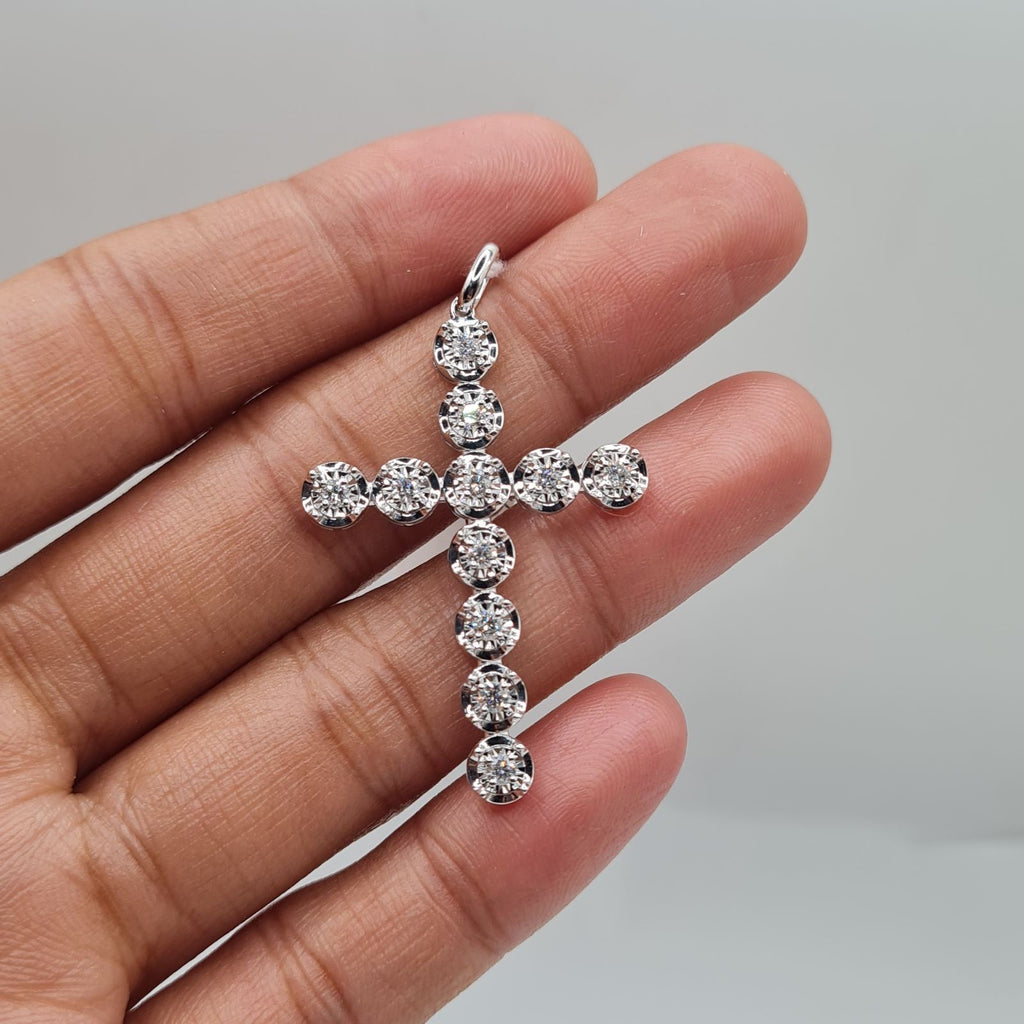 Paved Cross Diamond Pendant 14K
