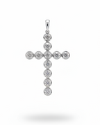 Paved Cross Diamond Pendant 14K