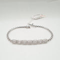 XX Classic White Gold Square Baguette Diamond Pave Bracelet 14K