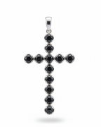 Rosecut Black Diamond Cross Pendant 14K