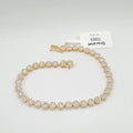XX Classic Yellow Gold Round Full Eternity Diamond Tennis Bracelet 18K