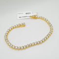 XX Classic Yellow Gold Box Type Solitaire Full Eternity Tennis Diamond Bracelet 18K