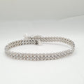 XX Classic White Gold Double Layer Round Full Eternity Diamond Tennis Bracelet 18K